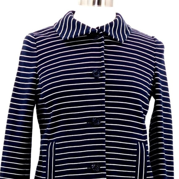 Talbots Nautical Navy Blue/White Striped Blazer - Picture 2 of 10